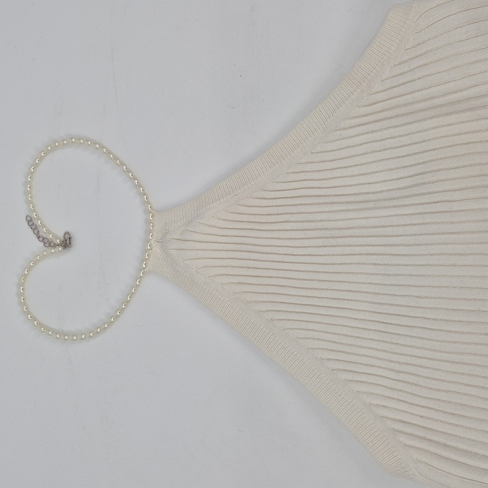 Line & Dot Cream‎ Ribbed Camisole - Picture 8 of 8